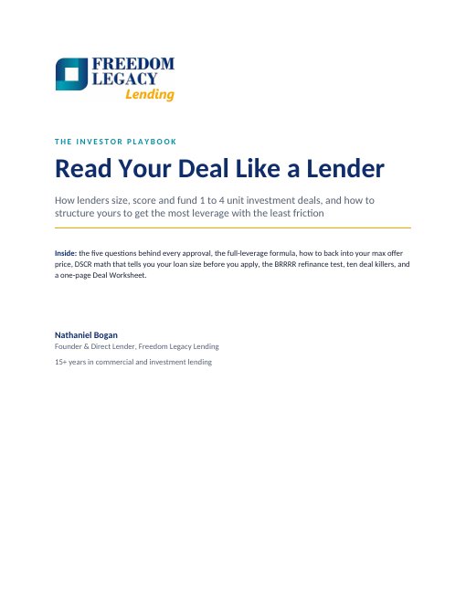 Cover of the free guide Read Your Deal Like a Lender